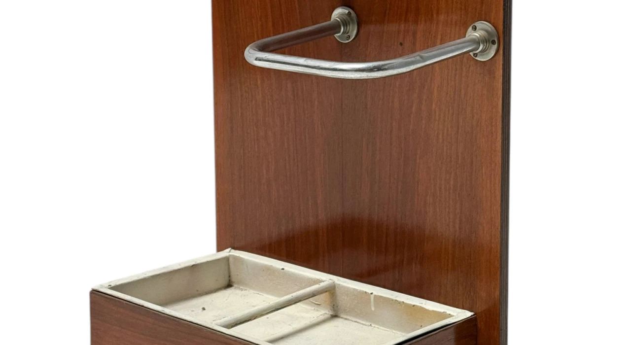 Walnut Art Deco Modernist Umbrella Stand, 1930s